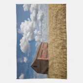 Linge De Cuisine Fermes | Vielle grange rouge en champ de blé (Vertical)