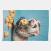 Linge De Cuisine Ferret Cute Manger Fromage Poufs (Horizontal)