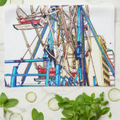 Linge De Cuisine Ferris Wheel-Chalk Outline par Shirley Taylor (Plié)