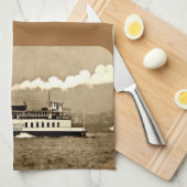 Linge De Cuisine Ferry Sepia Steamboat (Quart Plié)