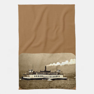 Linge De Cuisine Ferry Sepia Steamboat