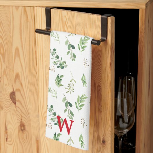 Linge De Cuisine Festif Botaniques d'hiver Monogram Holiday (Pliage en tiers)