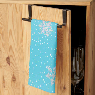 Linge De Cuisine Festif 'Joyeux Tout' Winter Blue Holiday
