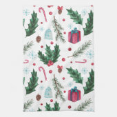 Linge De Cuisine Festif Rétro Noël Mistletoe Motif (Vertical)