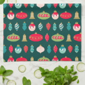 Linge De Cuisine Festif rétro ornement de Noël Midsiècle moderne (Plié)