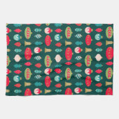 Linge De Cuisine Festif rétro ornement de Noël Midsiècle moderne (Horizontal)