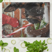 Linge De Cuisine Festival de Noël des chiens Kelpie australiens (Plié)