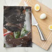 Linge De Cuisine Festival de Noël des chiens Kelpie australiens (Quart Plié)