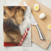 Linge De Cuisine Festival de Noël du chien Terrier australien (Quart Plié)