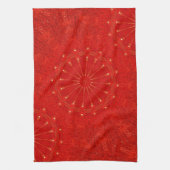 Linge De Cuisine Festive Chic Rouge brillant Design Kaleidoscope (Vertical)