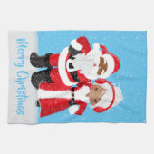 Linge De Cuisine Festive Christmas African American Père Noël ajout (Horizontal)