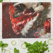Linge De Cuisine Festive de Noël de chien de Rat Terrier (Plié)