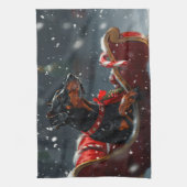 Linge De Cuisine Festive de Noël de chien Doberman (Vertical)