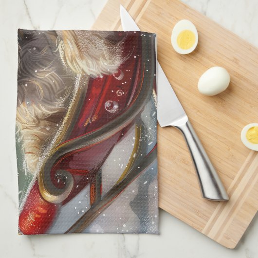 Linge De Cuisine Festive de Noël de chien Lhasa Apso (Quart Plié)