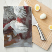 Linge De Cuisine Festive de Noël de Chien Setter anglais (Quart Plié)