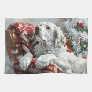 Linge De Cuisine Festive de Noël de Chien Setter anglais