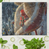 Linge De Cuisine Festive de Noël du chien de caniche (Plié)