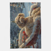 Linge De Cuisine Festive de Noël du chien de caniche (Vertical)