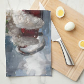 Linge De Cuisine Festive de Noël du chien de caniche (Quart Plié)