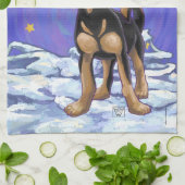 Linge De Cuisine Festive de nuit étoilée Chihuhua à Santa Hat (Plié)