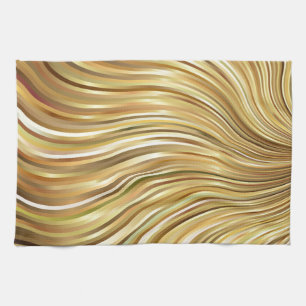 Linge De Cuisine Festive Elegant Gold Abstrait Flower