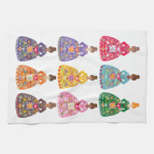 Linge De Cuisine Festive Folk Art Ladies (Horizontal)