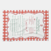 Linge De Cuisine Festive Gingham Hand Drawn Family Recipe Keepsake (Horizontal)