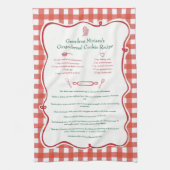 Linge De Cuisine Festive Gingham Hand Drawn Family Recipe Keepsake (Vertical)