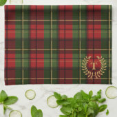 Linge De Cuisine Festive Red And Green Tartan With Custom Monogram (Plié)