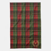 Linge De Cuisine Festive Red And Green Tartan With Custom Monogram (Vertical)