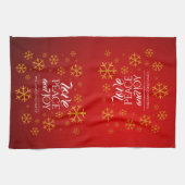 Linge De Cuisine Festive Red Love, Peace and Joy with Snowflakes (Horizontal)