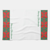 Linge De Cuisine Festive Rouge et vert Floral moderne (Horizontal)