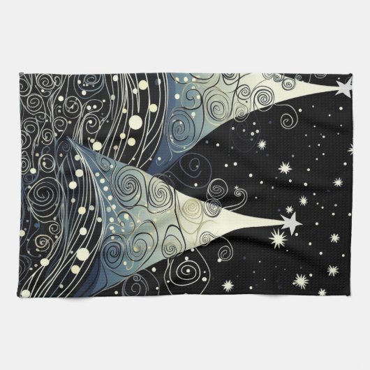 Linge De Cuisine Festive Twilight Christmas Trees (Horizontal)