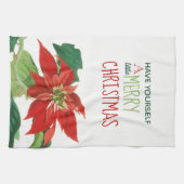 Linge De Cuisine Fête Bortanique de Noël Poinsettia (Horizontal)