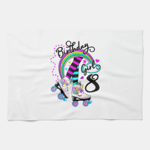 Linge De Cuisine Fête d'anniversaire de 8 ans de licorne en patins 