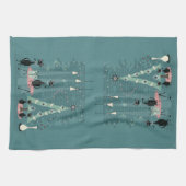 Linge De Cuisine Fête de famille de chats du milieu du siècle ©stud (Horizontal)