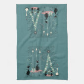 Linge De Cuisine Fête de famille de chats du milieu du siècle ©stud (Vertical)