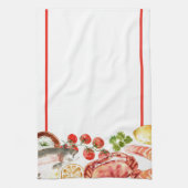 Linge De Cuisine Fête de fruits de mer Rouge (Vertical)
