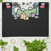 Linge De Cuisine Fête de Noël avec Purr-ty Time Cat (Plié)