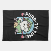 Linge De Cuisine Fête de Noël avec Purr-ty Time Cat (Horizontal)
