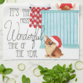 Linge De Cuisine Fête de Noël Cuisson à l'aquarelle (Plié)