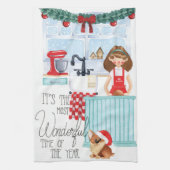 Linge De Cuisine Fête de Noël Cuisson à l'aquarelle (Vertical)