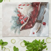 Linge De Cuisine Fête de Noël de Chien de Coton De Tulear (Plié)