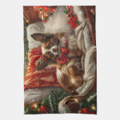 Linge De Cuisine Fête de Noël de chien de Papillon (Vertical)