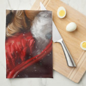 Linge De Cuisine Fête de Noël de Chien Espagnol Tibétain (Quart Plié)