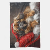 Linge De Cuisine Fête de Noël de Chien Espagnol Tibétain (Vertical)