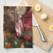 Linge De Cuisine Fête de Noël de Chien Yorkipoo (Quart Plié)