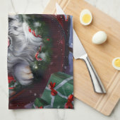 Linge De Cuisine Fête de Noël des chiens de Terre-Neuve (Quart Plié)