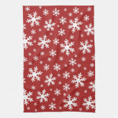 Linge De Cuisine Fête de Noël d'hiver de la neige blanche rouge (Vertical)