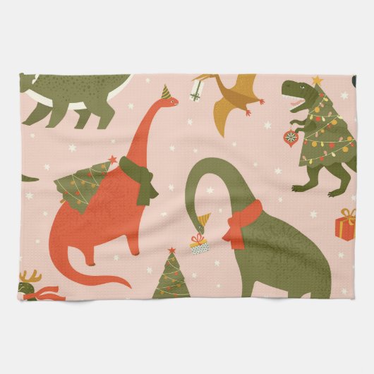 Linge De Cuisine Fête de Noël Dino : Tree Rex (Horizontal)